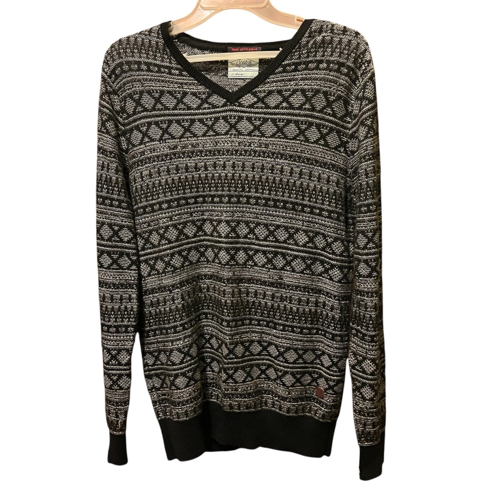 Scotch & Soda true gentleman v-neck fair isle style blue sweater